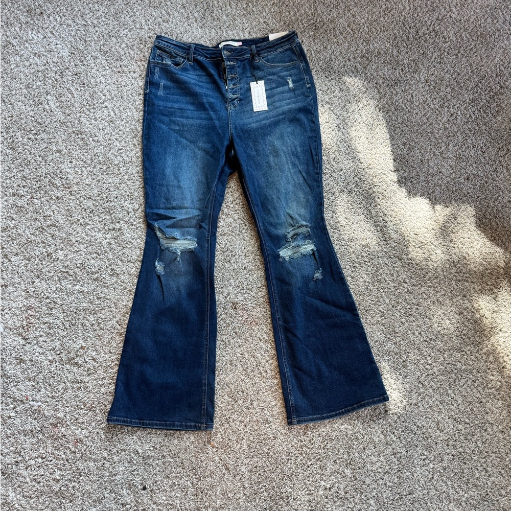 Women's Blue Distressed Jeans